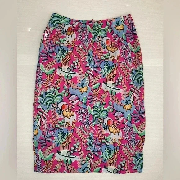 J. McLaughlin Blakely Freshfield Rose Skirt Knotted Size 8 - Picture 9 of 11